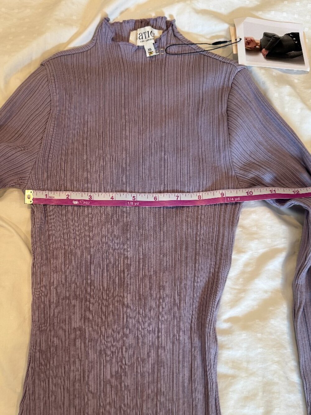 NWT Nation LTD Lilac Ribbed Mock Neck Top Nation LTD Brenna Lilac Top XS - Picture 8 of 8